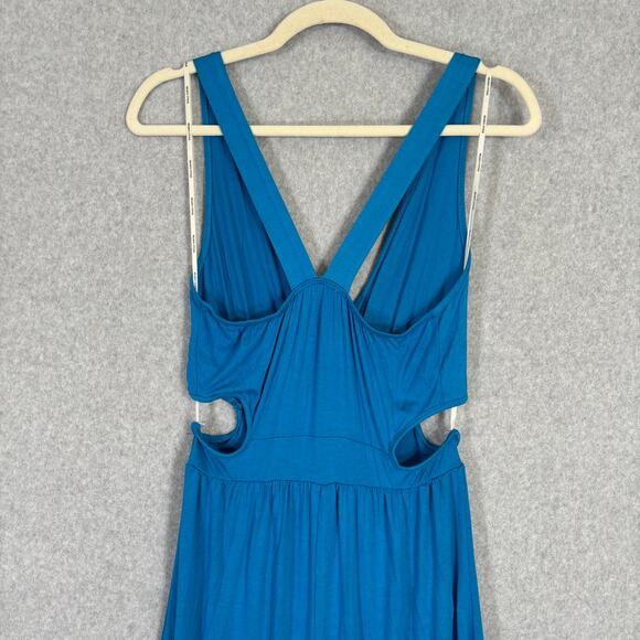 Rolla‎ Coster Dress Medium Blue Maxi Tiered Cut Out Jersey Knit Boho Resort Vaca - Picture 8 of 9